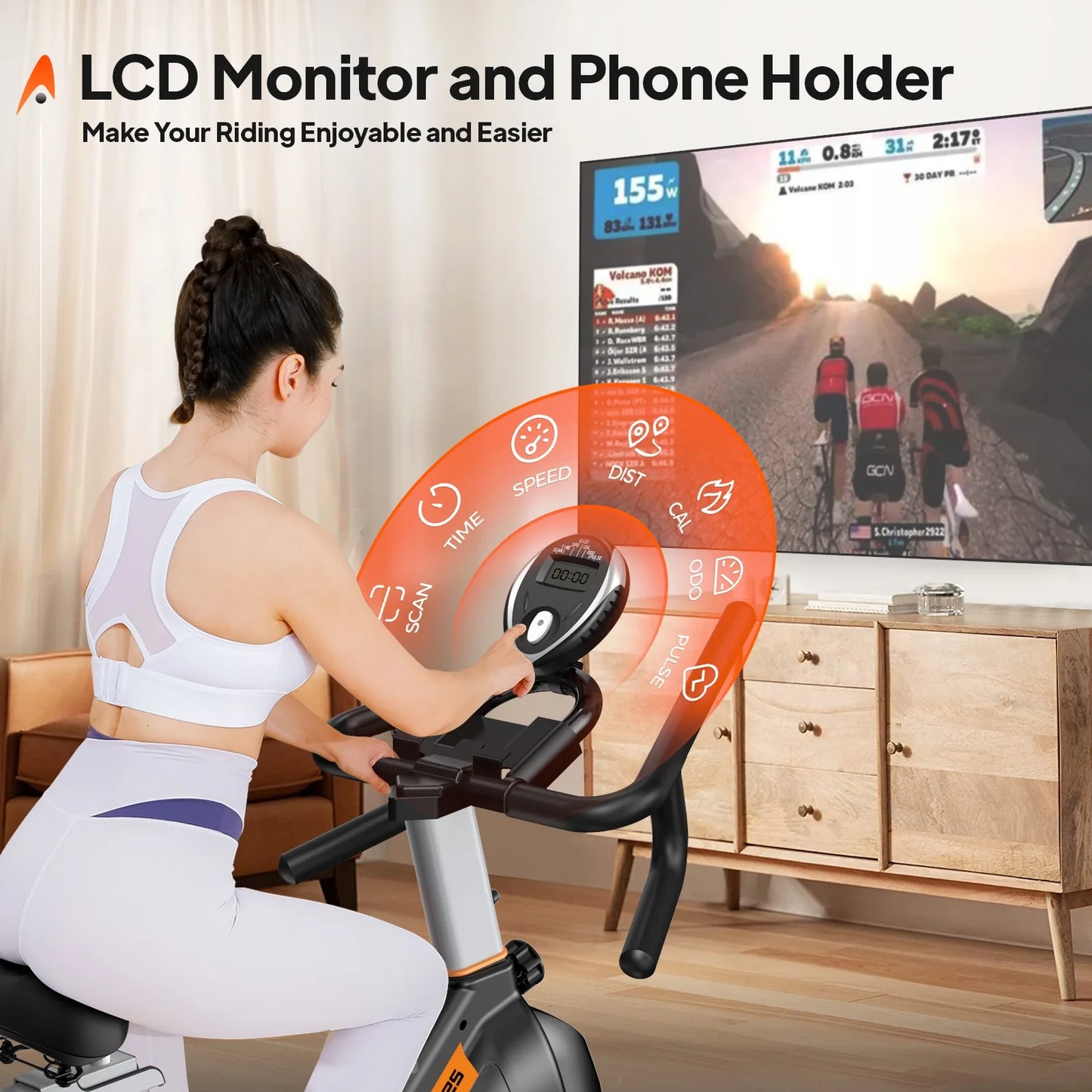 Indoor Cardio Exercise Bikes Stationary Cycling Bicycles with Comfortable Seat Cushion for Home Workout Weight up to 350 Lbs