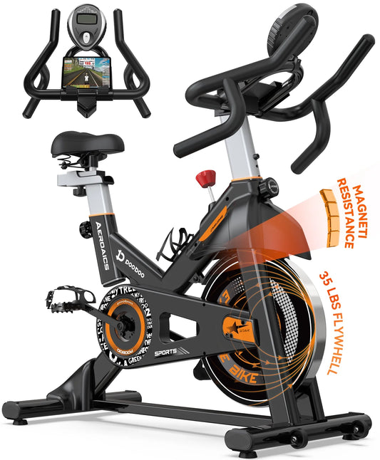 Indoor Cardio Exercise Bikes Stationary Cycling Bicycles with Comfortable Seat Cushion for Home Workout Weight up to 350 Lbs